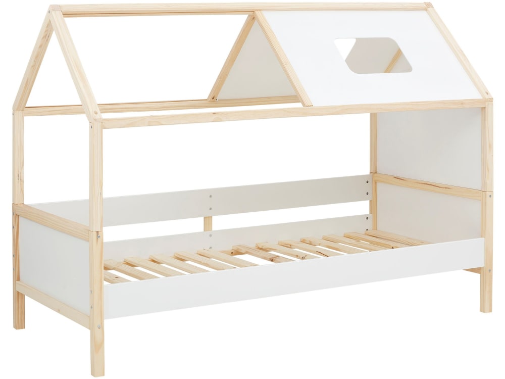 Lit cabane en effet bois blanc 90x200 - Maisons du Monde