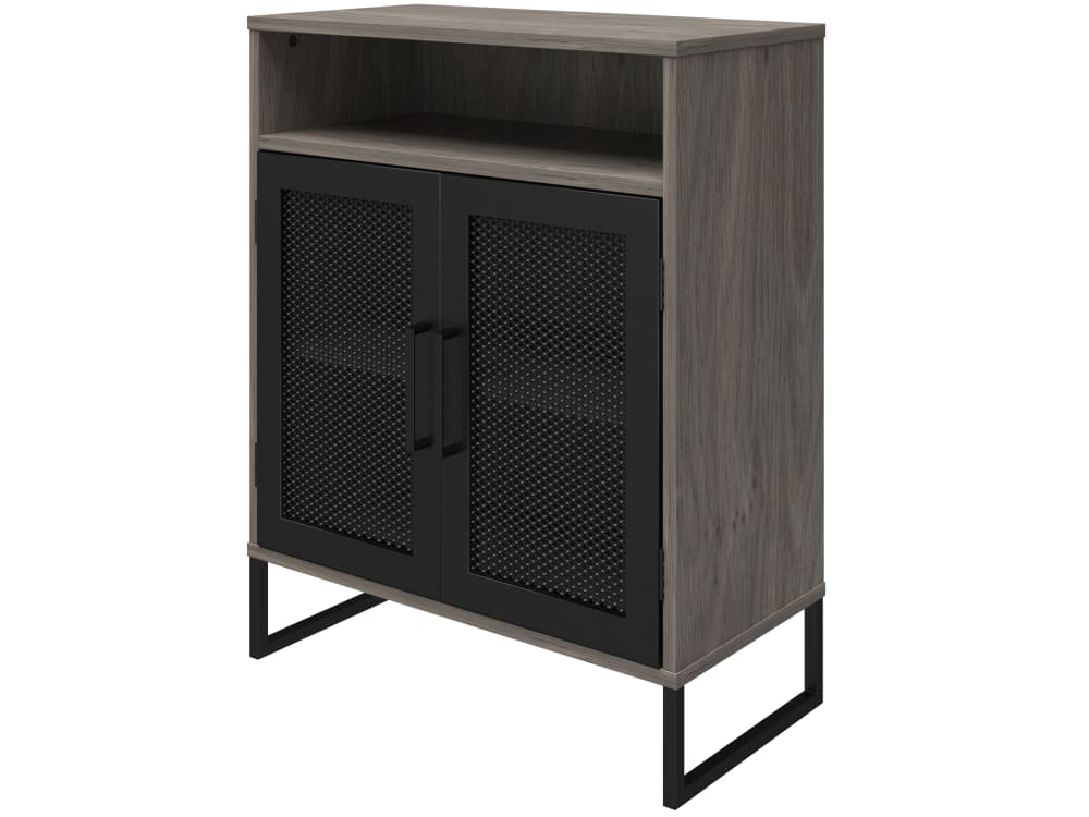 Armoire avec 2 portes en effet chêne gris