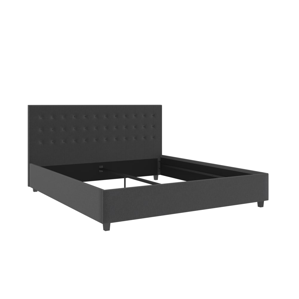 Lit en tissu anthracite 180x200 - Maisons du Monde