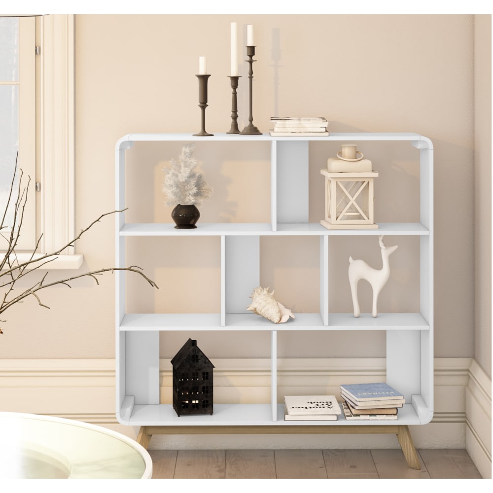 LOFT24 Präsentieren Sie Ihre Lieblingsbücher und Erinnerungsstücke mit dem ultramodernen Bücherregal. Weiß
