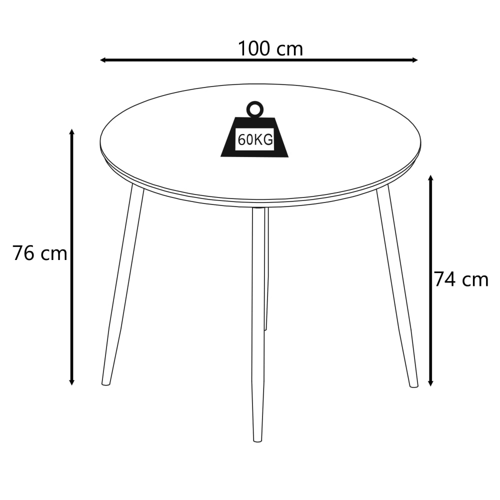 Esstisch für 4 Personen in Holzoptik D100 cm - Maisons Du Monde