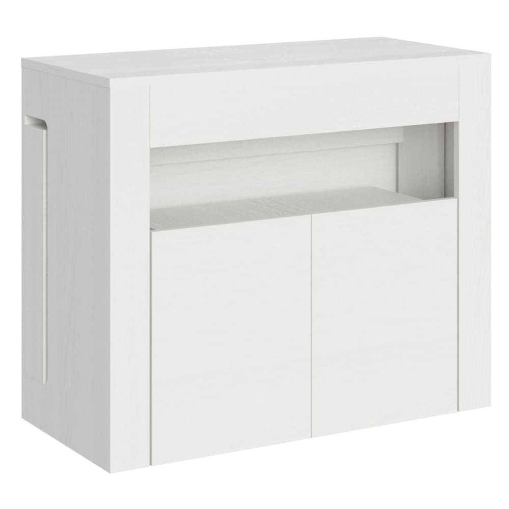 Itamoby Ausziehbarer Konsolentisch 90x42/302 cm in Holzoptik, Esche weiß style modern - Spanplatte