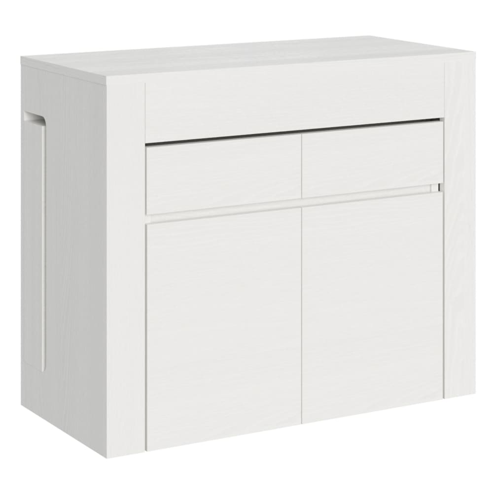 Itamoby Ausziehbarer Konsolentisch 90x42/302 cm in Holzoptik, Esche weiß style modern - Spanplatte