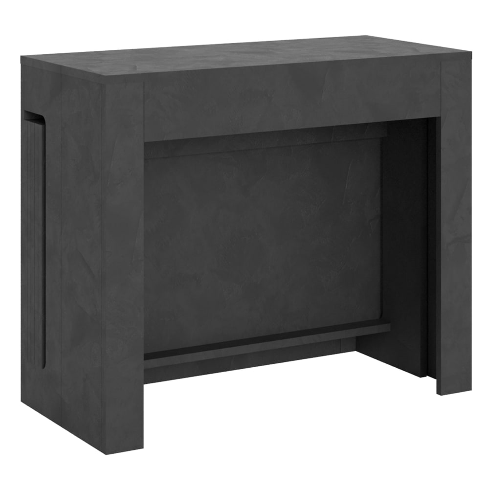Console extensible 90x42/302 cm effet bois anthracite