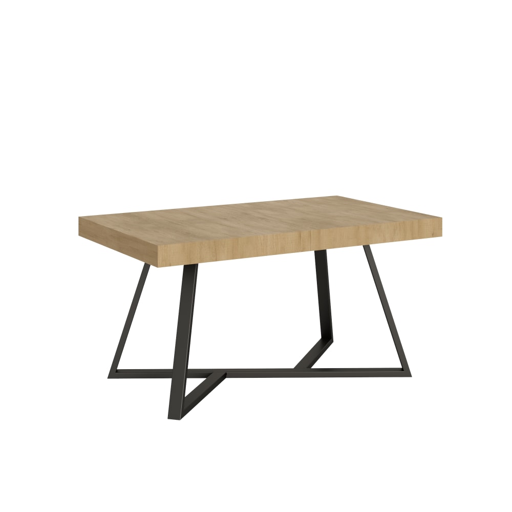 Ityhome Ausziehtisch 90x140/400 cm in Holzoptik, Eiche Natur style modern Braun Spanplatte