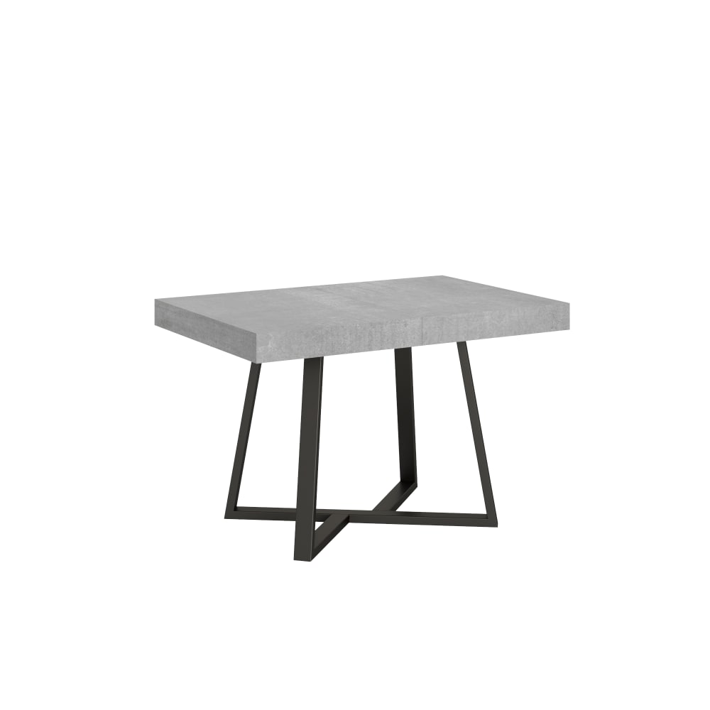 Ityhome Ausziehtisch 90x120/224 cm in Holzoptik, Zement style modern Grau Spanplatte