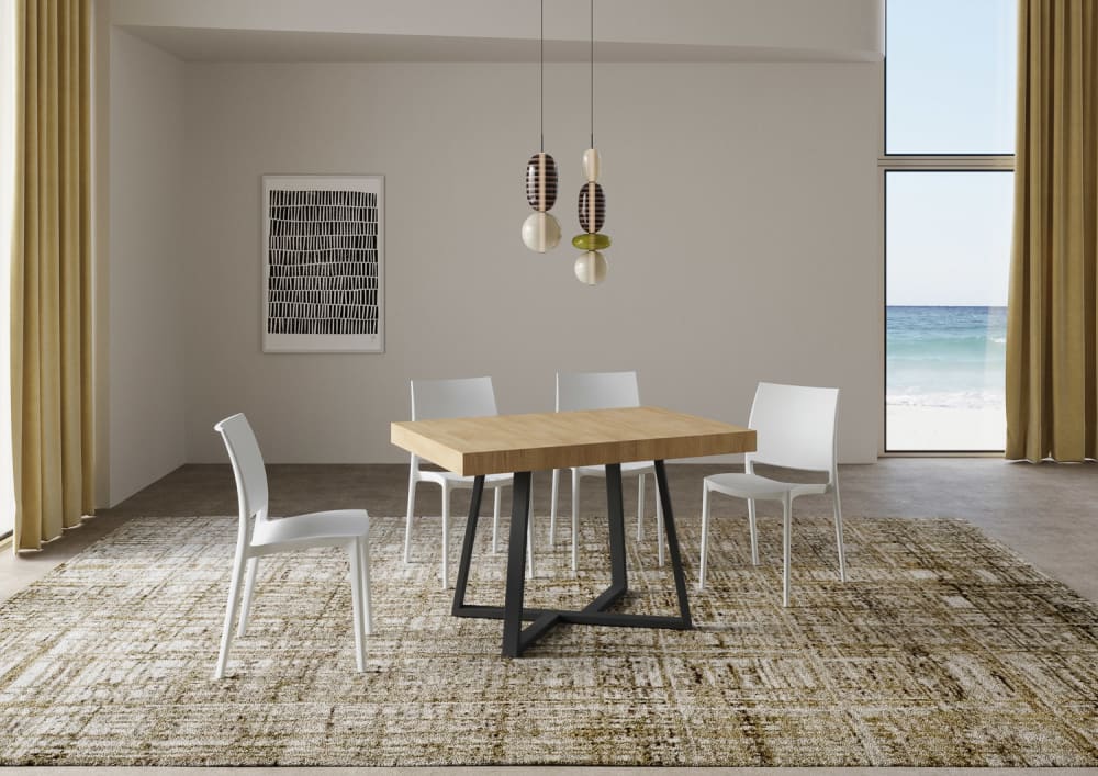 Ausziehtisch 90x120/224 cm in Holzoptik, Eiche Natur - Maisons Du