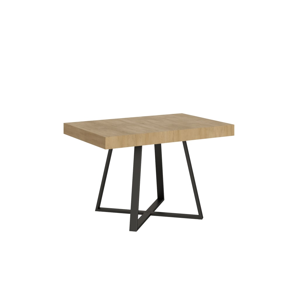 Ityhome Ausziehtisch 90x120/224 cm in hozoptik, Eiche Natur style modern Braun Spanplatte