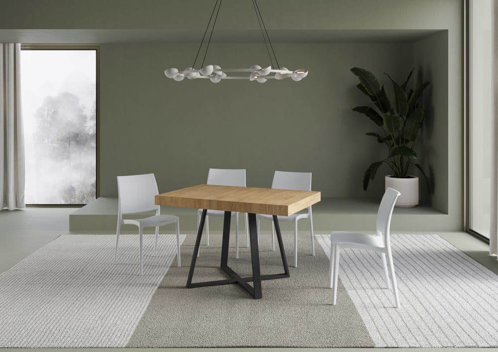 Ausziehtisch 90x120/224 cm in hozoptik, Eiche Natur - Maisons Du