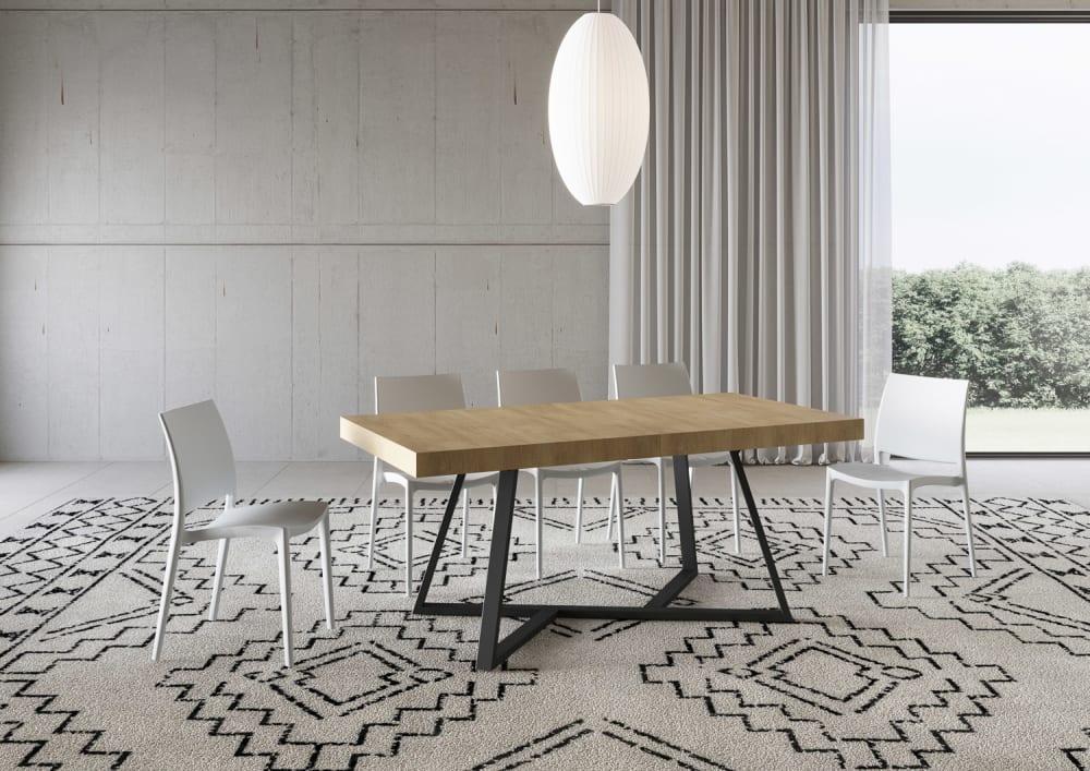 Ausziehtisch 90x180/440 cm in Holzoptik, Eiche Natur - Maisons Du