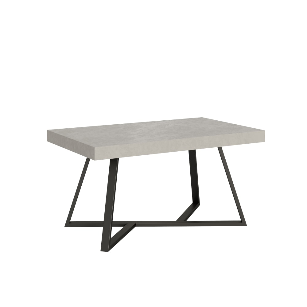 Ityhome Ausziehtisch 90x160/264 cm in Holzoptik, Cashmere style modern Grau Spanplatte