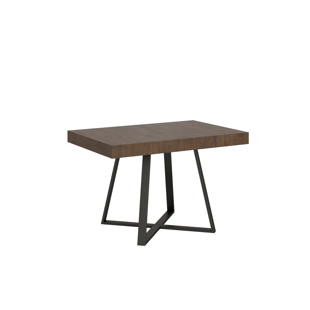 Ityhome Ausziehtisch 80x120/204 cm in hozoptik, Nussbaum style modern Braun Spanplatte