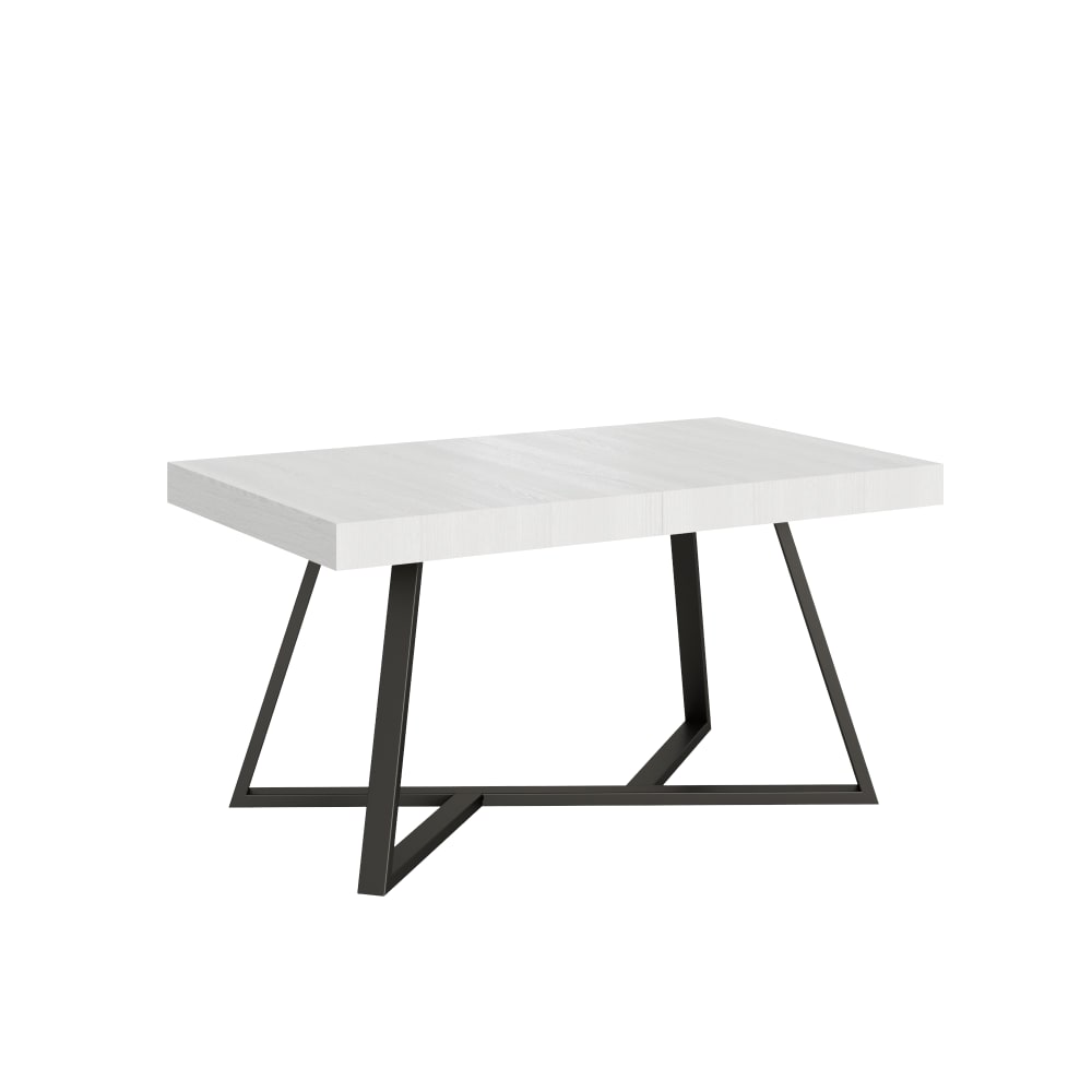 Ityhome Ausziehtisch 90x140/244 cm in Holzoptik, Esche weiß style modern - Spanplatte
