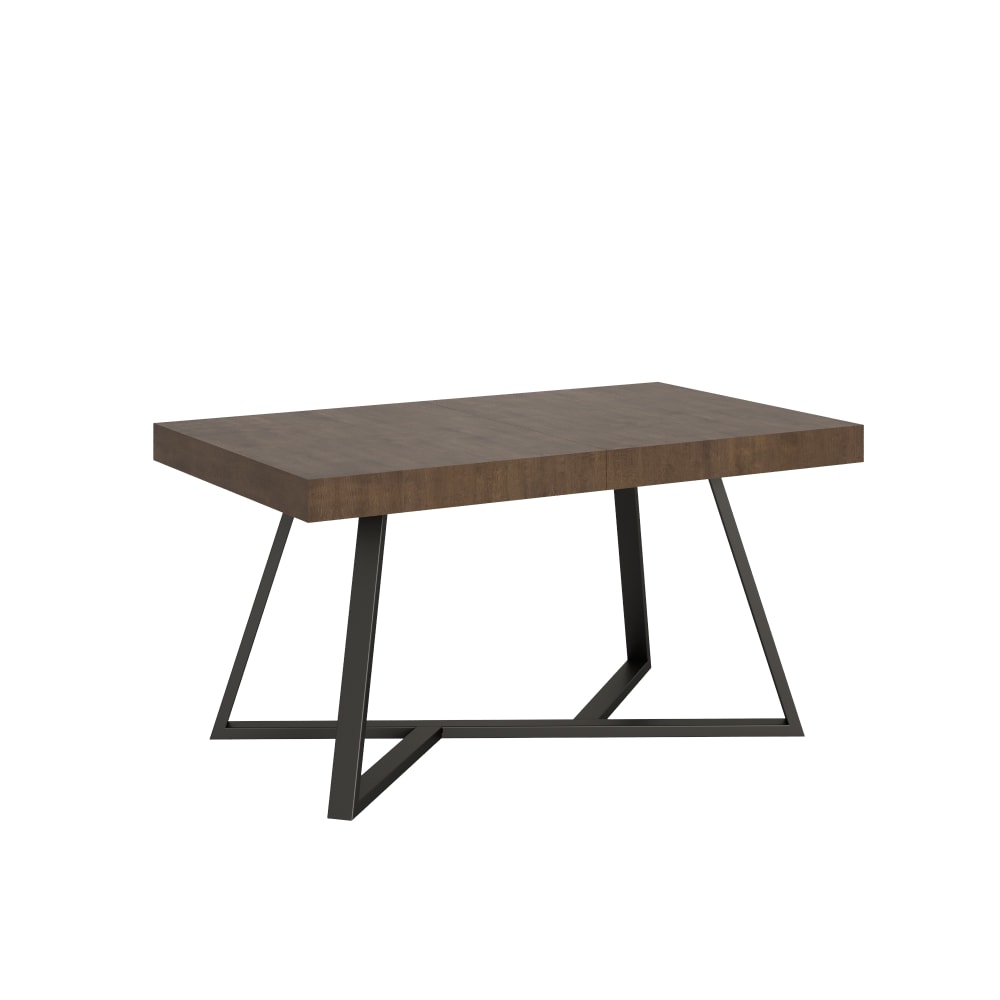 Ityhome Ausziehtisch 90x140/400 cm in Holzoptik, Nussbaum style modern Braun Spanplatte