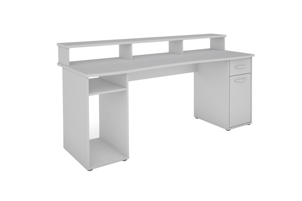 Gaming-Tisch Mit Viel Stauraum, Breite 180Cm, Weiß