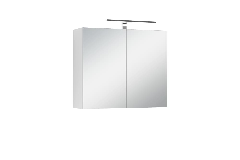 ByLiving Spiegelschrank mit Soft-Close-Türen, mit Beleuchtung, B 70 cm, weiß style modern - Spanplatte