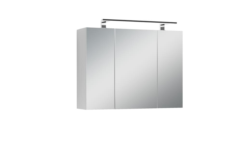 ByLiving Spiegelschrank mit Soft-Close-Türen, mit Beleuchtung, B 80 cm, weiß style modern - Spanplatte