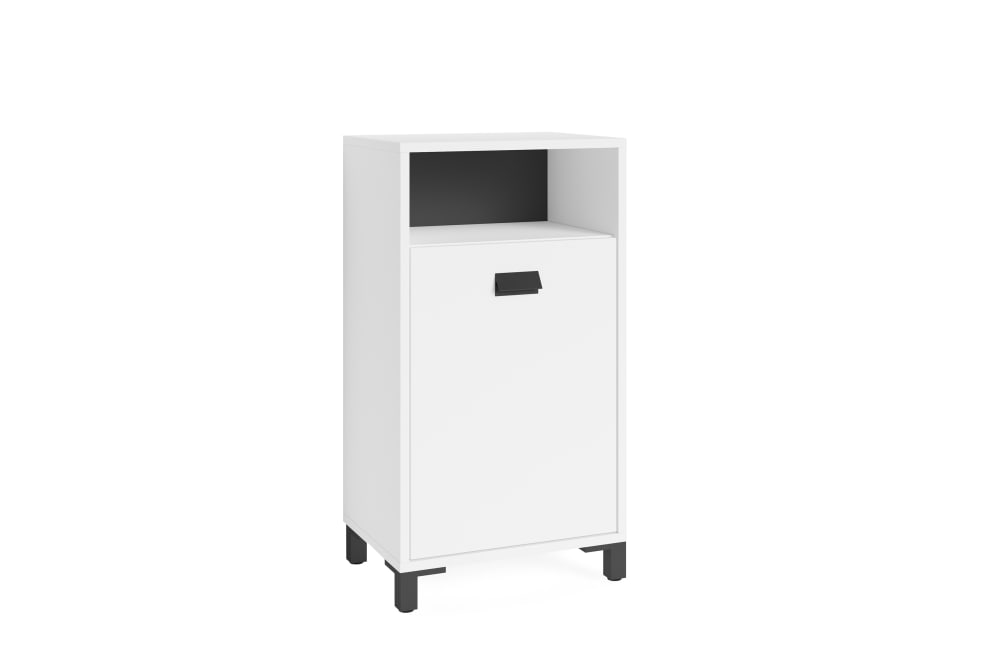ByLiving Bad-Schrank mit 1 offenen Fach und 1 Tür, B 42, H 77,5, T 31 cm, weiß style modern - Spanplatte