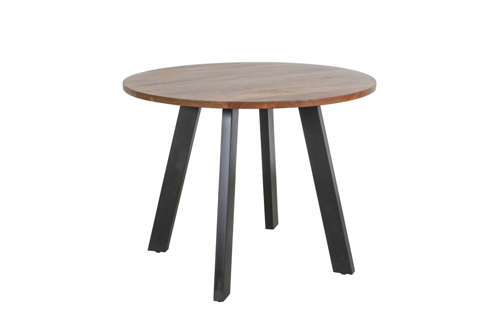 Esstisch Mit Runder Platte Aus Akazienholz, D 100 Cm, H 76 Cm, Natur