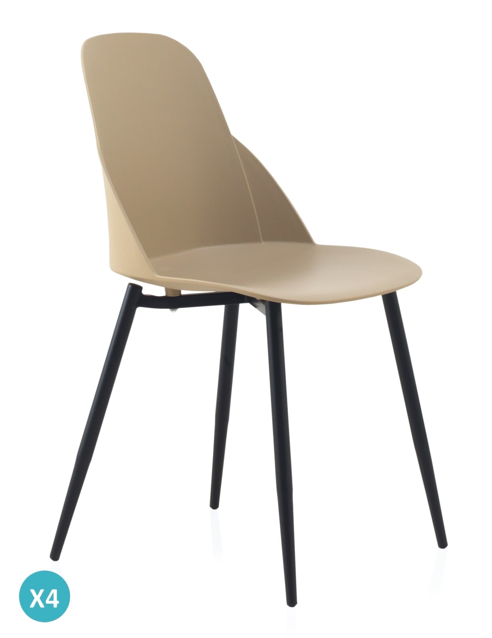 Lot de 4 chaises en pp - couleur