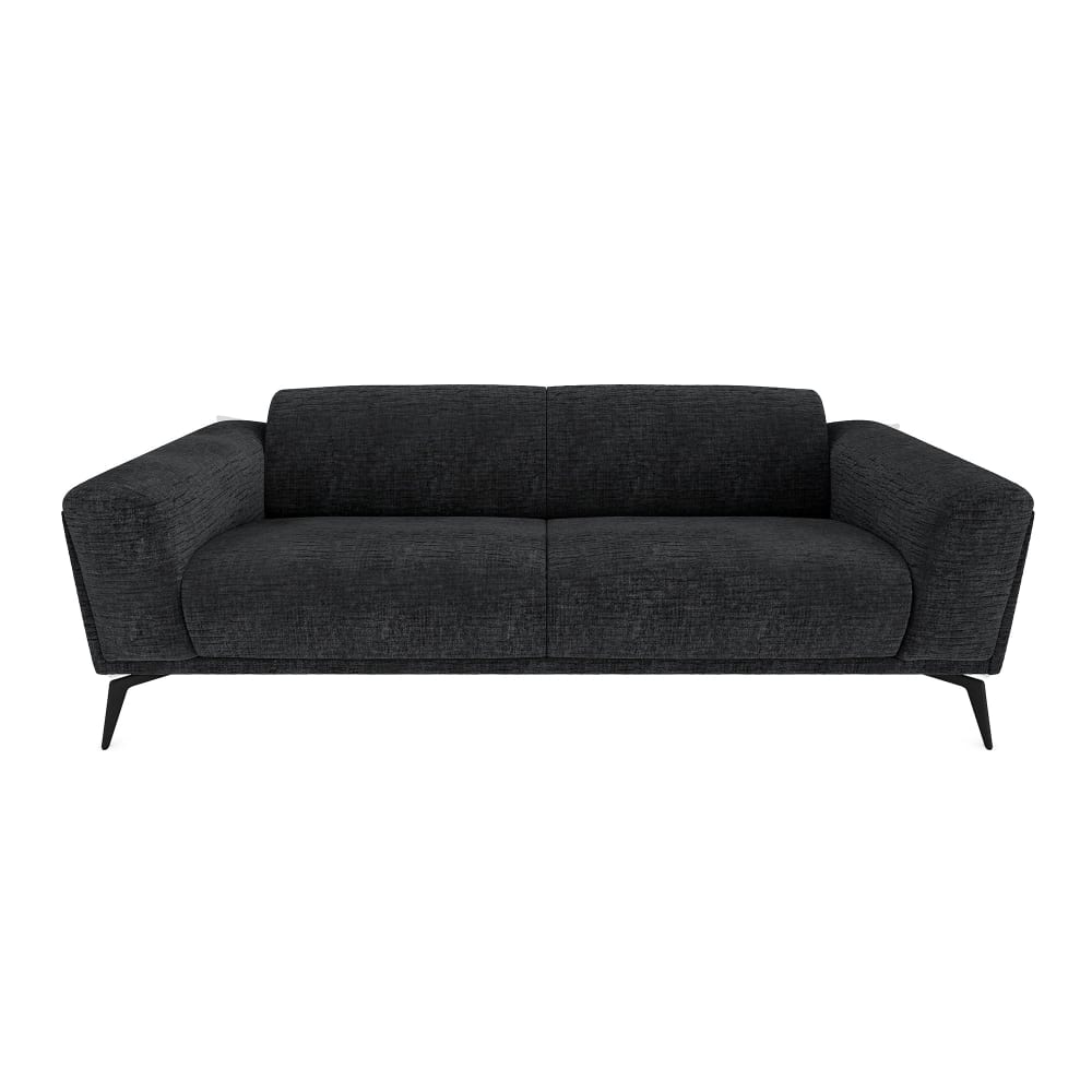 Canapé 3 places en velours texturé anthracite foncé