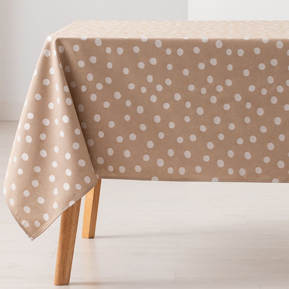 Gamusi Wasserdichte Tischdecke, punkte Muster aus Baumwolle, Taupe 140x180cm style modern Braun Baumwolle