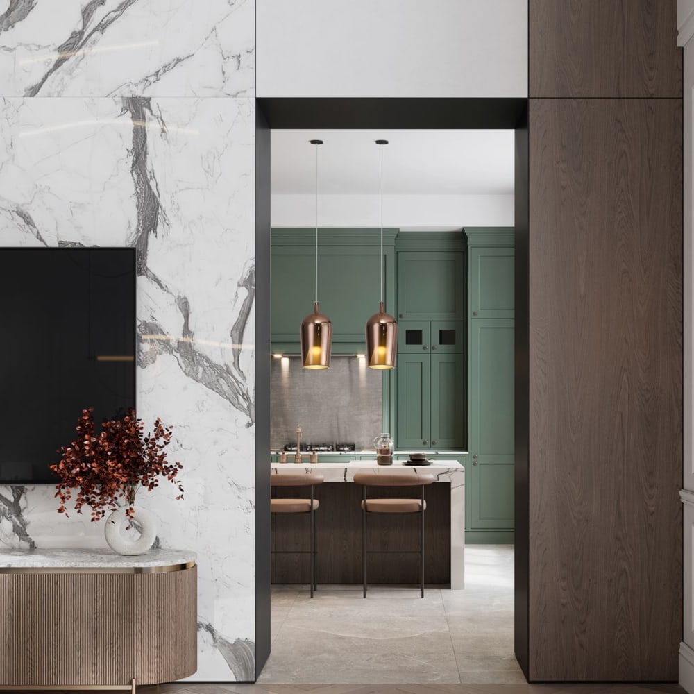 Suspension en verre cuivre — vue 3