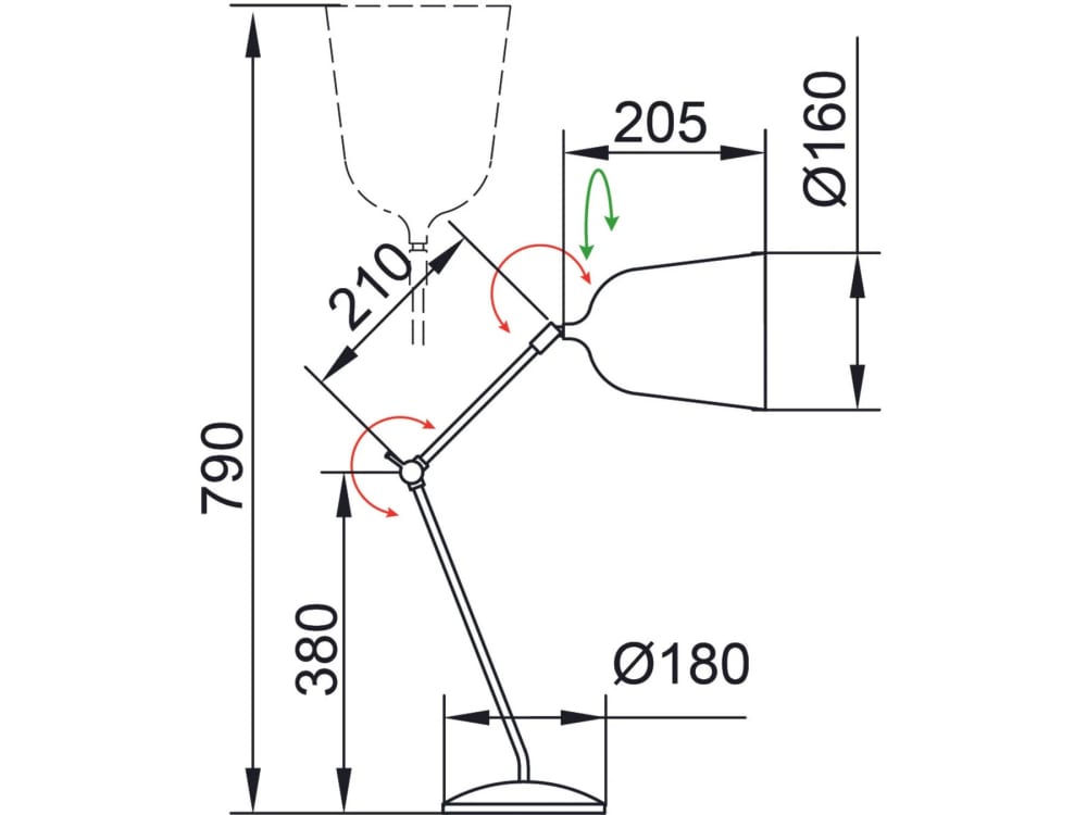 Lampe design en métal cuivré — vue 3