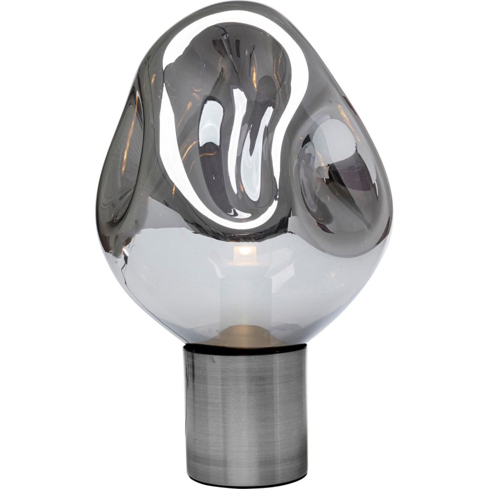 Kare Design Tischleuchte aus Stahl und Glas, silber, H38cm style classic chic - Glas