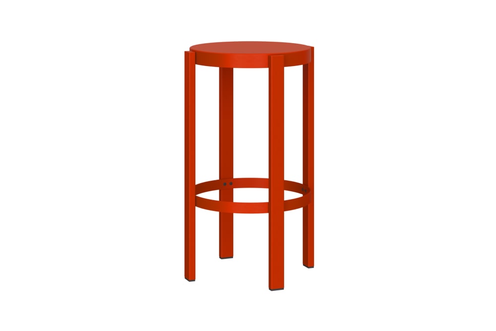 noo.ma Doon Barhocker 65 cm Stahl modernes Design style modern Rot Metall