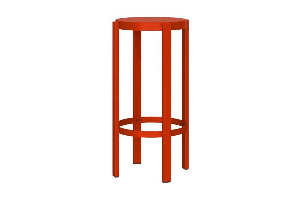 noo.ma Doon Barhocker aus Stahl 75 cm style modern Rot Metall