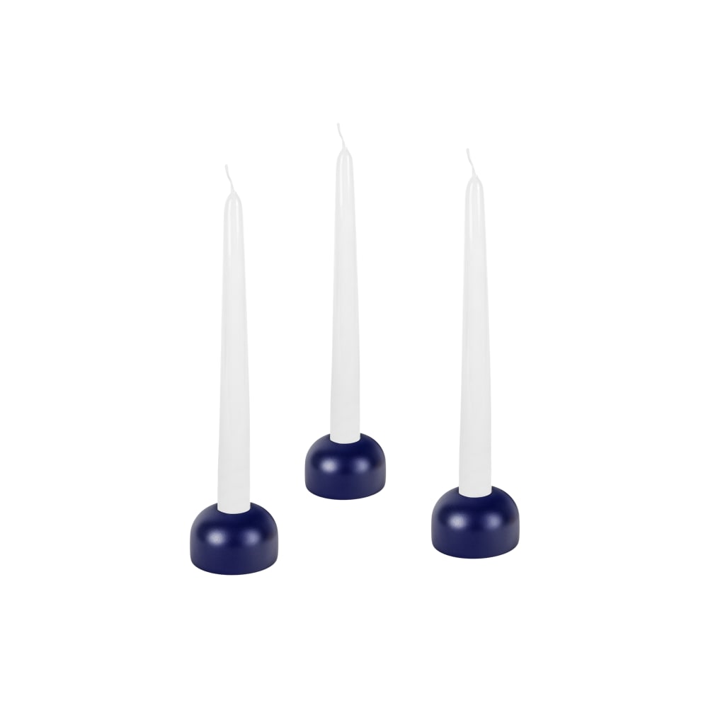 noo.ma Lums Kerzenhalter Holz lackiert 6 x 6 x 3,5 cm style modern Blau Holz