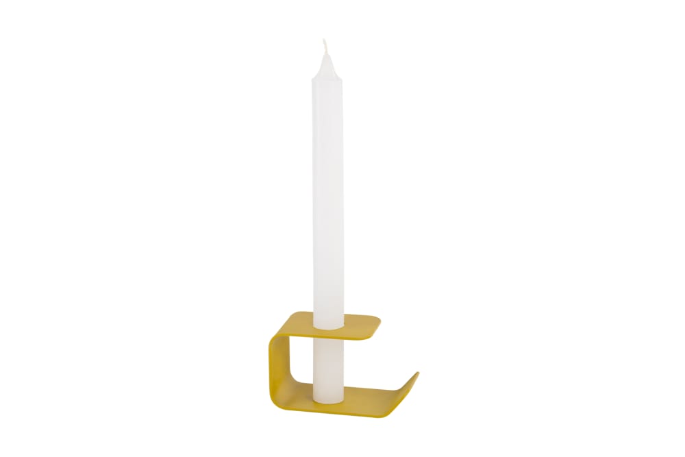 noo.ma Flec Kerzenständer niedrig aus Stahl 10 x 5 x 5,5 cm style modern Grün Stahl