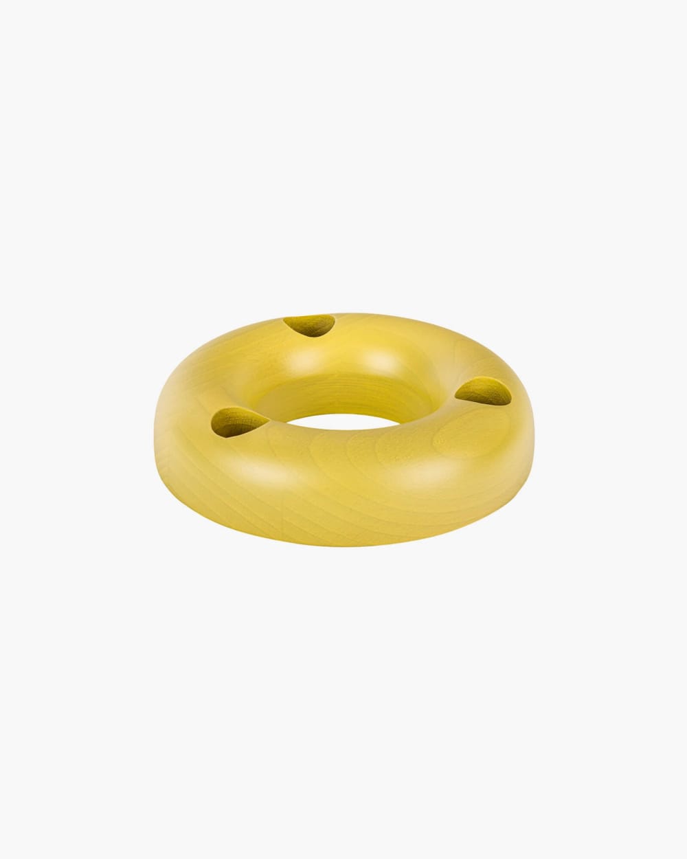 Noo.ma lums bougeoir grand - bois laqué mat jaune, 15 x 15 x 3,5 cm — vue 3
