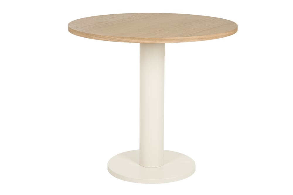 Table basse large en acier et placage chêne, beige
