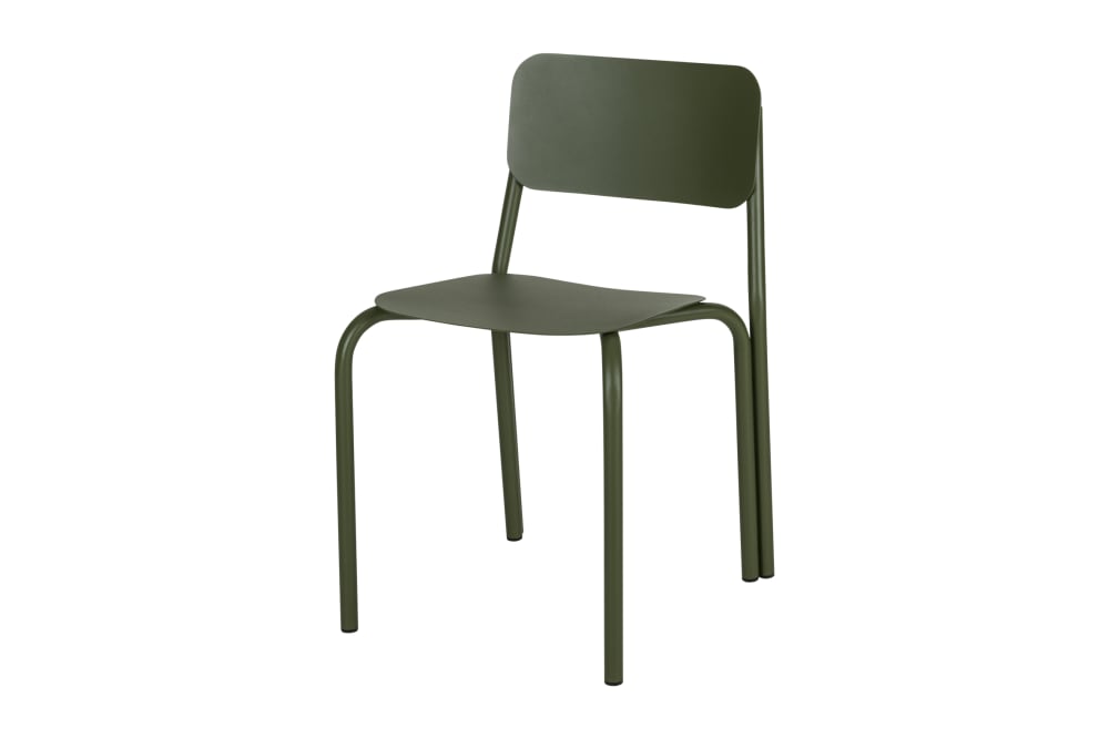 Chaise d'extérieur en acier galvanisé peint par poudrage, vert
