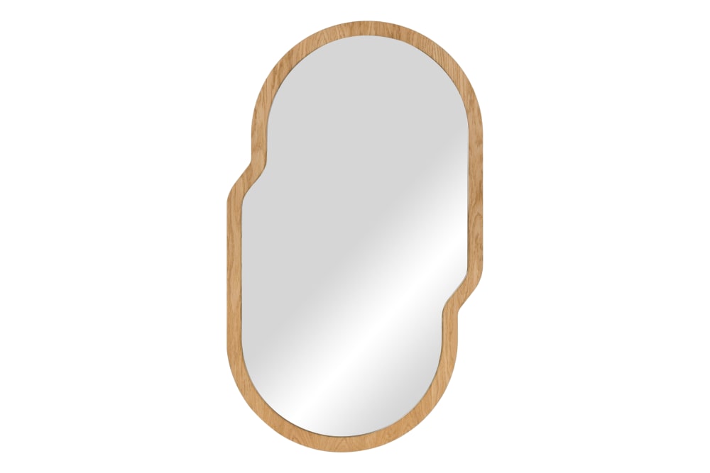 Miroir mural avec cadre en chêne, marron