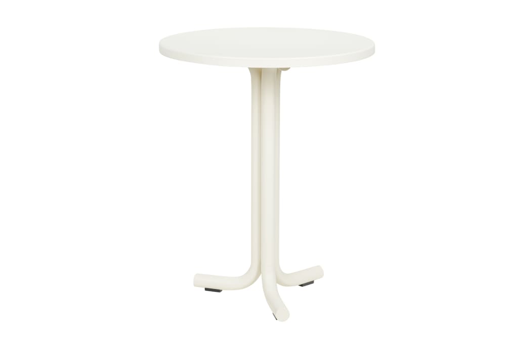 Table de café d'extérieur en acier galvanisé, beige