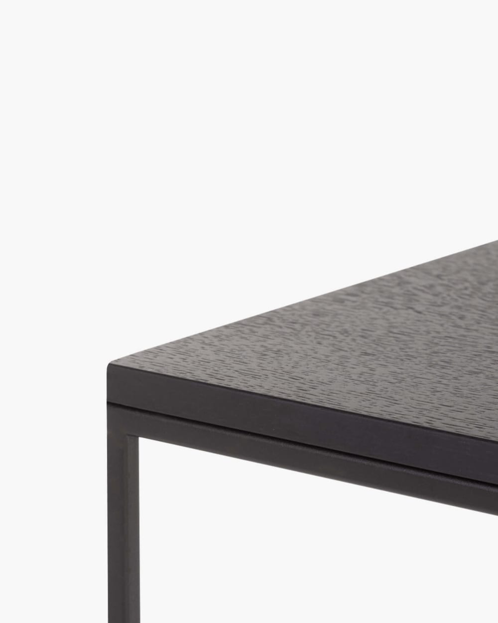 Feo pouf carré en chêne noir et métal, coussin laine amovible. - Maisons du Monde
