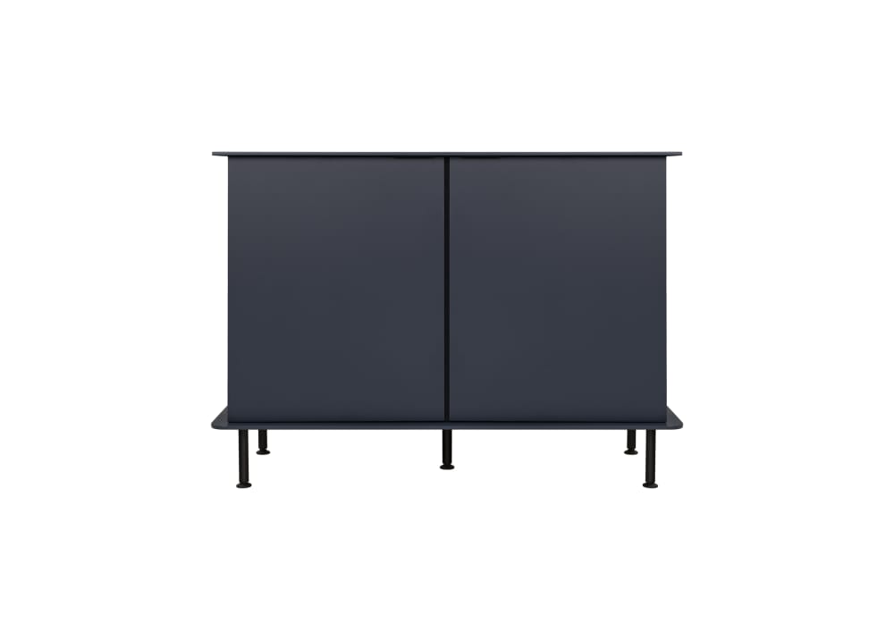 Buffet en panneaux de fibres de bois avec plateau en chêne, bleu