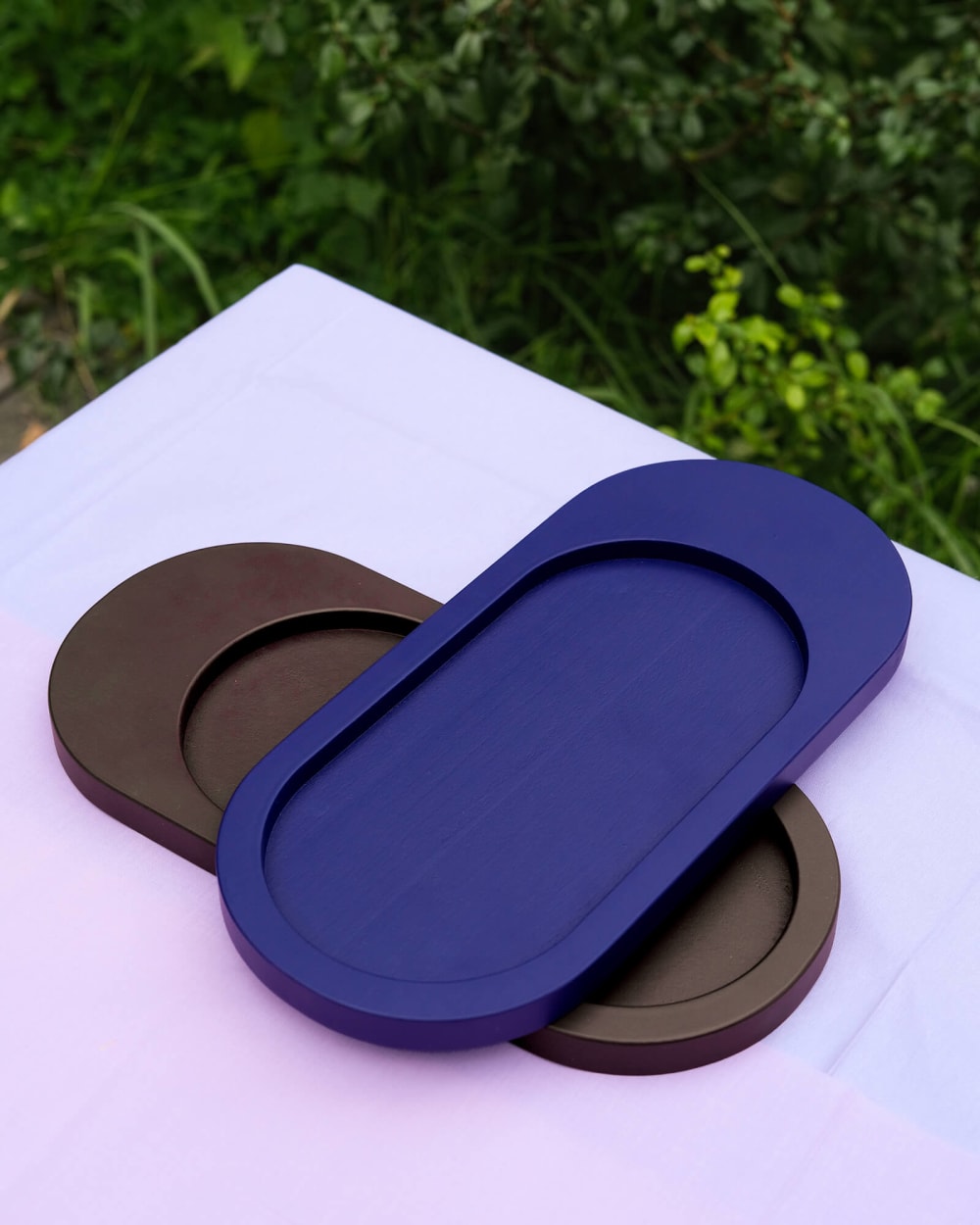 Plateau en bois bleu 32 x 15 x 1,8 cm - Maisons du Monde