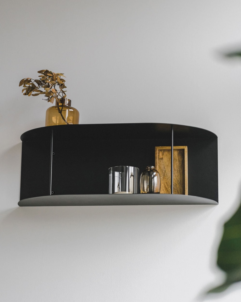 Étagère murale lina en métal 60 x 20 x 24 cm vulcano black - Maisons du Monde