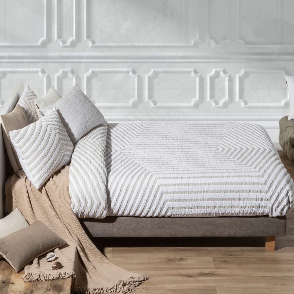 Manterol Colcha cubrecama jacquard geométrico hexágono