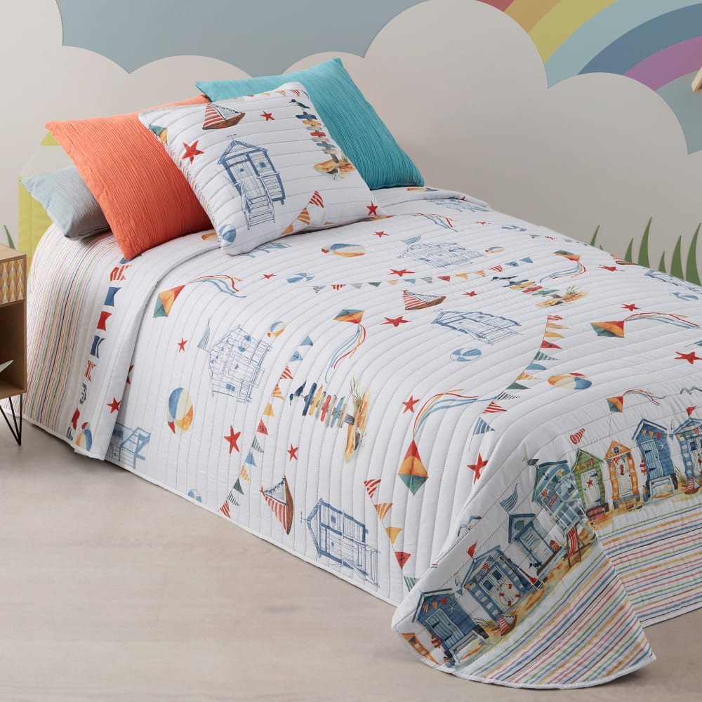 Manterol Colcha bouti infantil casitas playeras