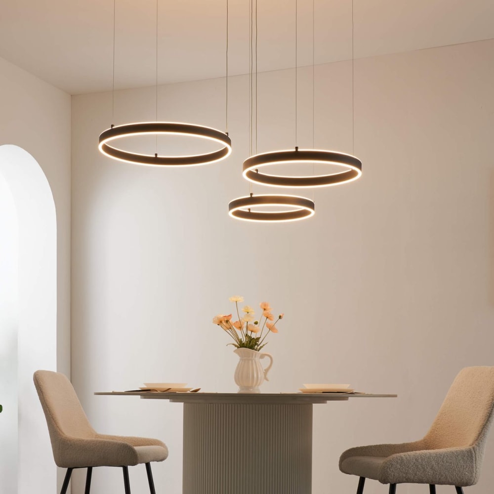 Lustre en aluminium, fer et pvc noir 89.5 cm