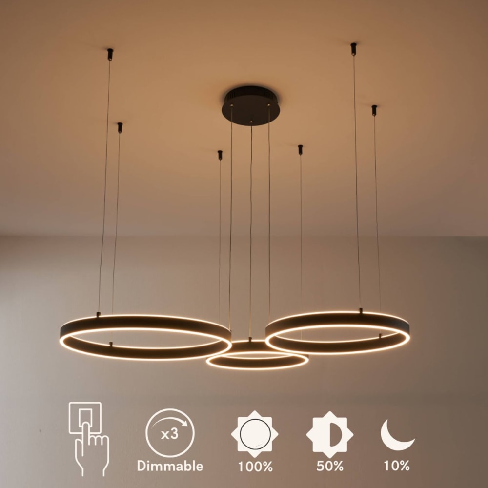 Lustre en aluminium, fer et pvc noir 89.5 cm — vue 4