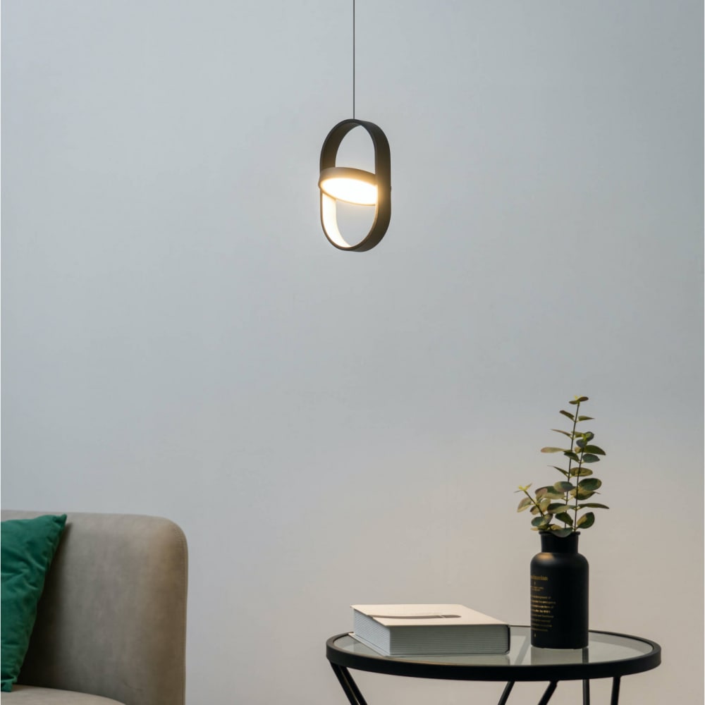 Suspension en métal et aluminium noir 21 cm — vue 3