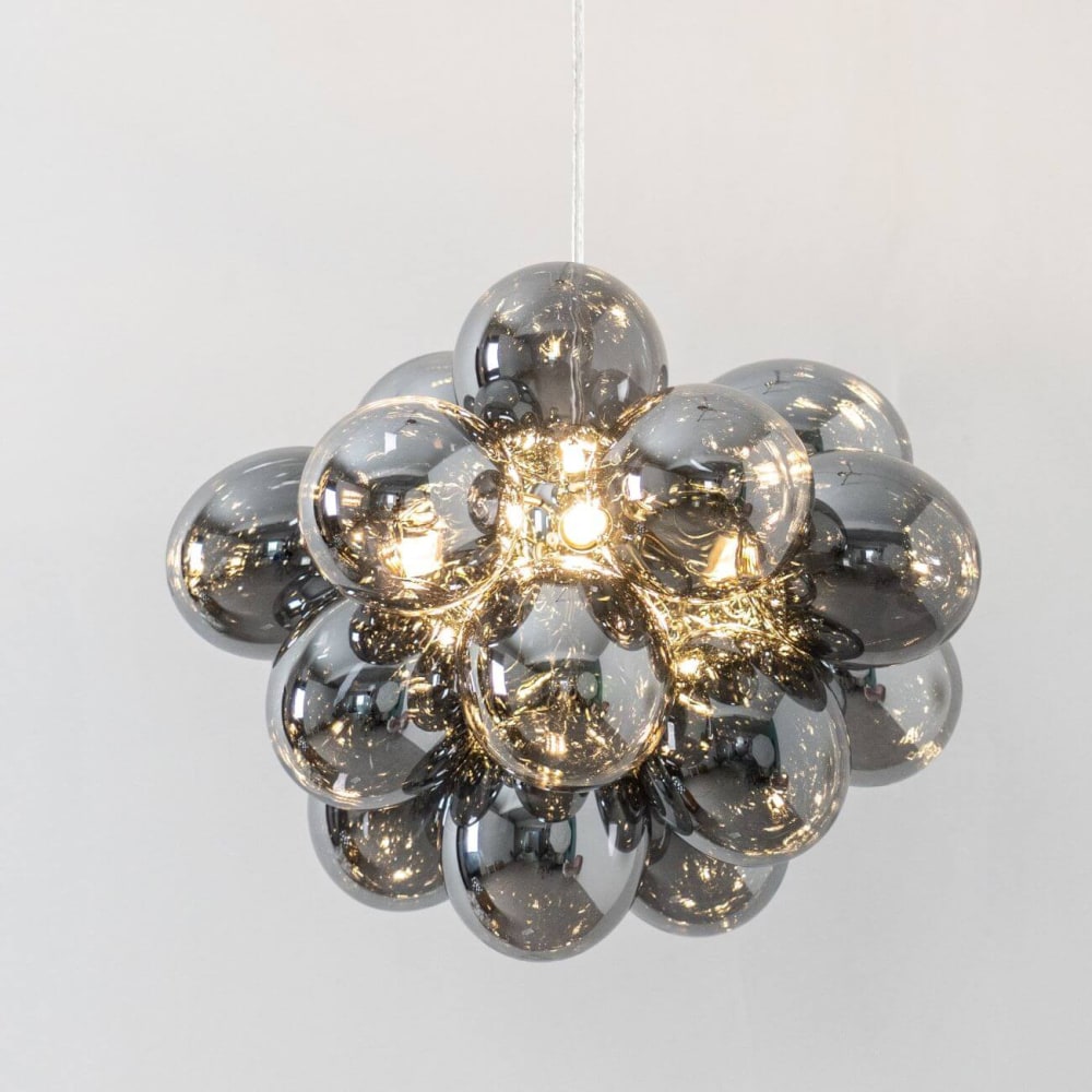 Suspension en verre gris fumé 40 cm — vue 3