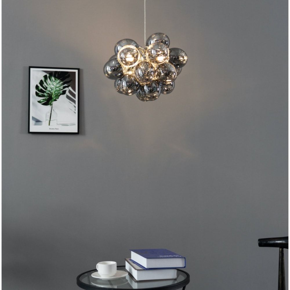 Suspension en verre gris fumé 40 cm — vue 4