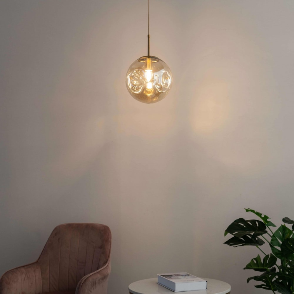 Suspension en verre ambré 25 cm — vue 4